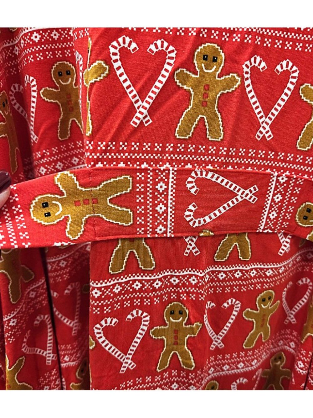 MeUndies NWT Holiday Sweets Fair Isle Robe Gingerbread Men Candy Canes - XL-2X - Picture 9 of 12